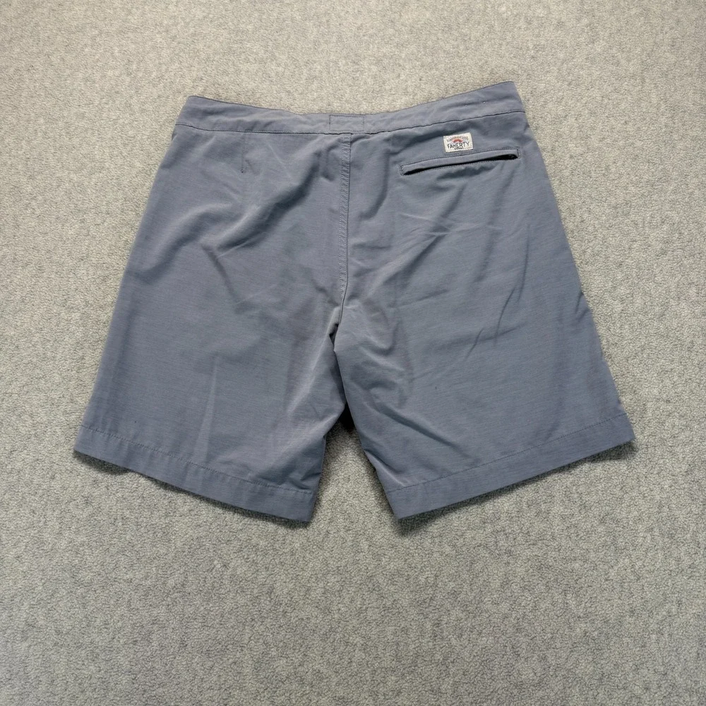 Faherty Mens All Day Shorts Gray Flat Front Quick Dry Stretch Casual Hybrid 34